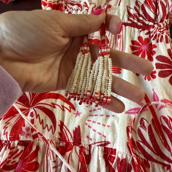 Red and White Floral Dress - Picture 3 of 5